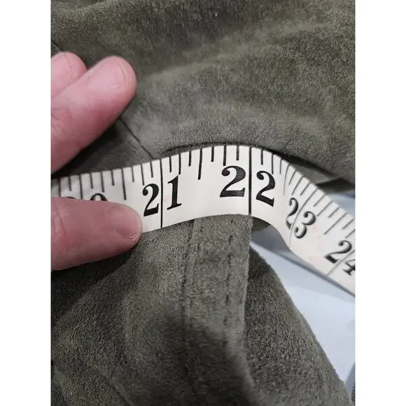 Dacute Leather Men's Biker Green Gray Jacket Size XL Made in Italy Bomber - Picture 8 of 10